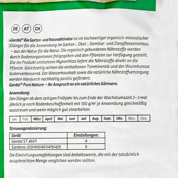 Gardol Pure Nature Garten- & Rasenaktivator Bio10 kg, Inhalt ausreichend für ca.: 100 m² Detail Shot