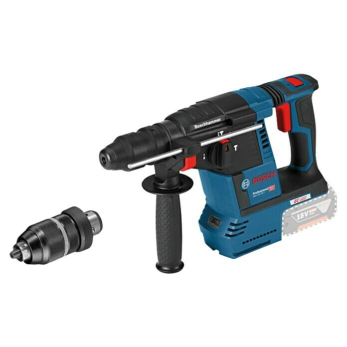 Bosch Professional Akku-Bohrhammer GBH 18V-26 F18 V, Ohne Akku, Leerlaufdrehzahl: 0 U/min - 980 U/min, Einzelschlagstärke: 2,6 J, Karton Diagonal View