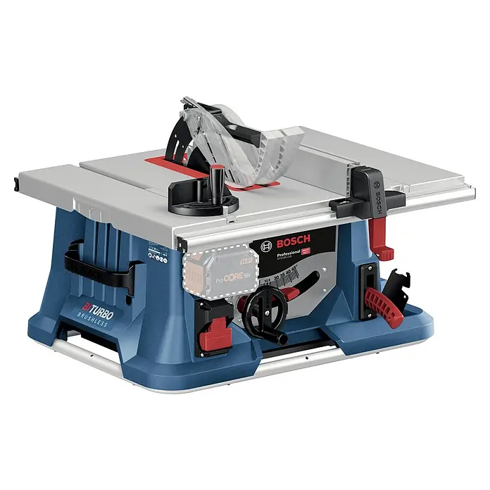 Bosch Professional AMPShare 18V Akku-Tischkreissäge GTS 18V-216 - 18 V, Ohne Akku, Durchmesser Sägeblatt: 216 mm, Ohne Sägetisch - Bosch Professional Akku-Tischkreissäge mit Biturbo Brushless-Technologie für präzise Holzarbeiten.