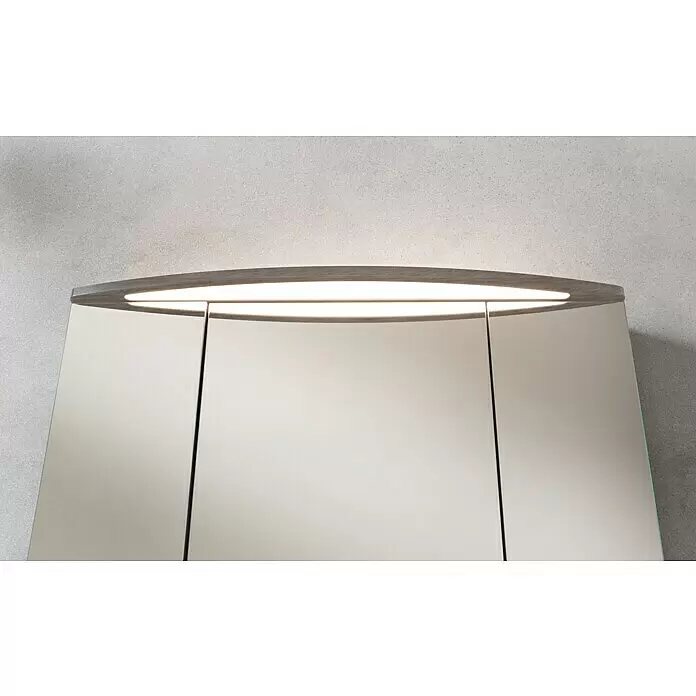 Camargue Swing LED-Spiegelschrank - B x H: 120 x 70,5 cm, Mit Beleuchtung, Eiche Maron - Stimmungsaufnahme
