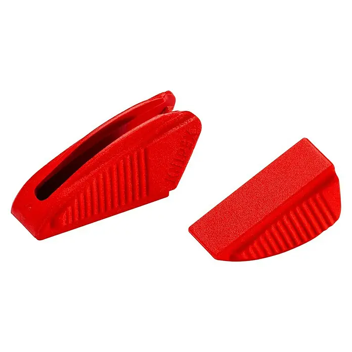 Knipex Schonbacken - Kunststoff, Passend für: Knipex Zangenschlüssel 86 XX 250ger Modelle ab 2018 - Zwei rote KNIPEX ErgoStrip Abisolierer Ersatzbacken für präzises Abisolieren von Kabeln.
