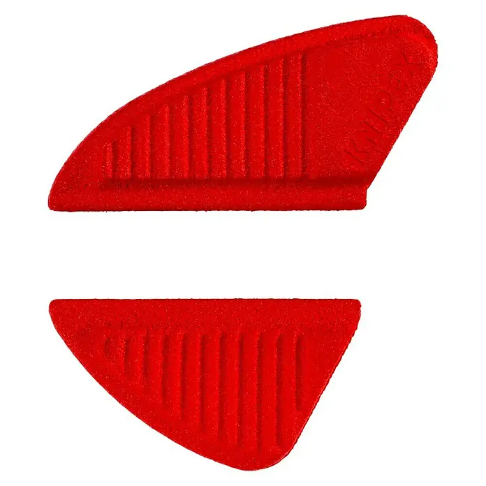 Knipex Schonbacken - Kunststoff, Passend für: Knipex Zangenschlüssel 86 XX 180er Modelle ab 2019 - Rote KNIPEX-Griffpolster, ergonomisch geformt mit geriffelter Oberfläche für komfortablen Halt und sichere Handhabung bei Werkzeugen.