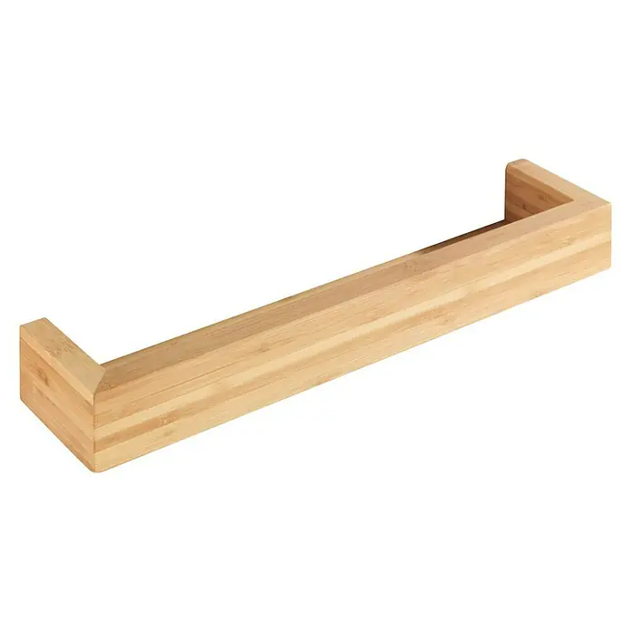 Wenko Bambusa BadregalL x B x H: 5 x 40 x 9 cm, Bambus - Badezimmer-Accessoire: Ein schlichter, rechteckiger Handtuchhalter aus hellem Holz mit einer modernen Optik. Perfekt für jedes Badezimmer.