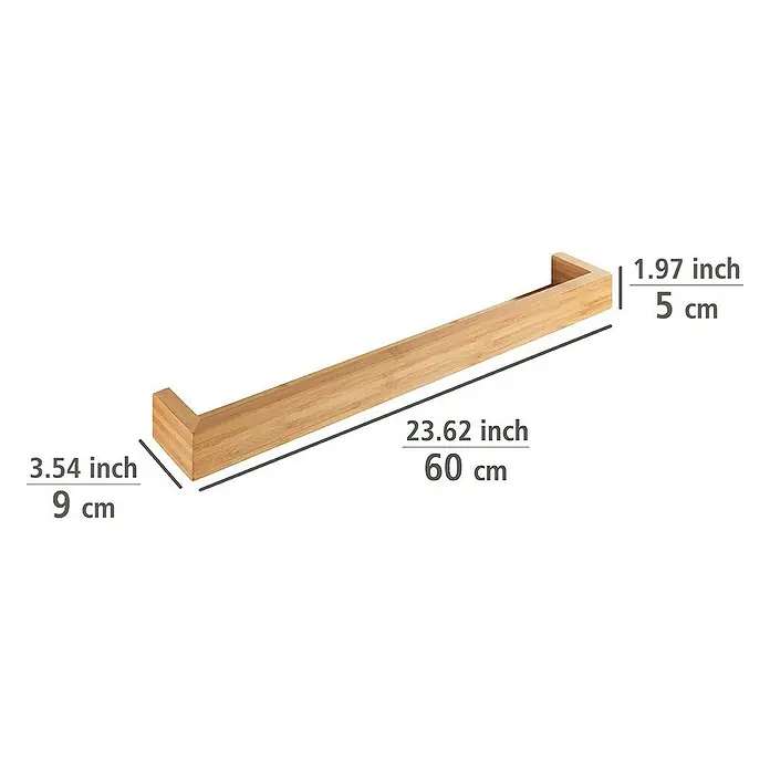 Wenko Bambusa BadregalL x B x H: 5 x 60 x 9 cm, Bambus