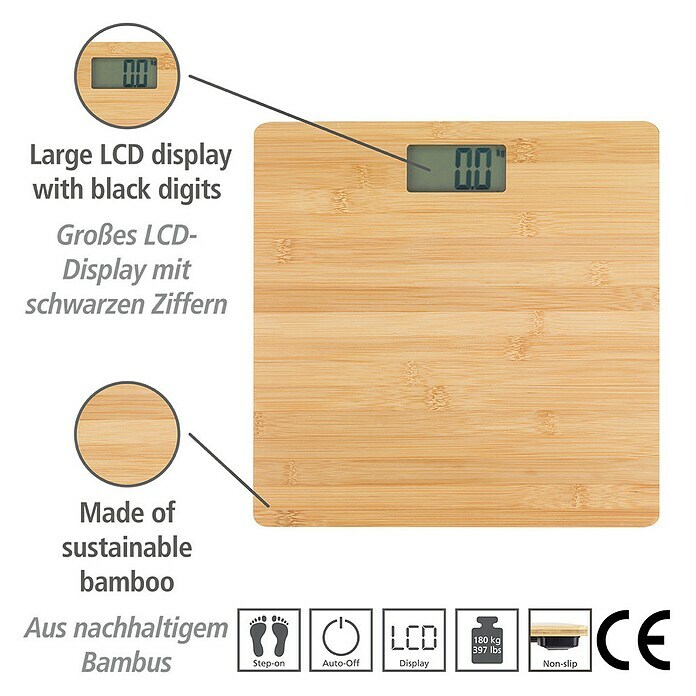 Wenko Bambusa PersonenwaageBambus, Belastbarkeit: 180 kg Use Shot