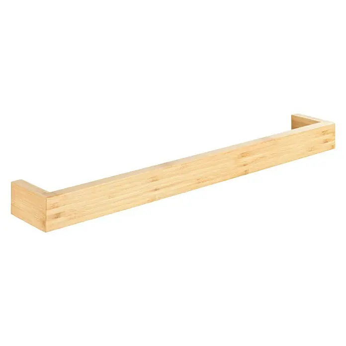 Wenko Bambusa Handtuchstange - Breite: 60 cm, Bambus - Nahaufnahme einer Handtuchstange aus Bambus, die sich ideal für jedes Badezimmer eignet und natürliche Eleganz mit Funktionalität verbindet.