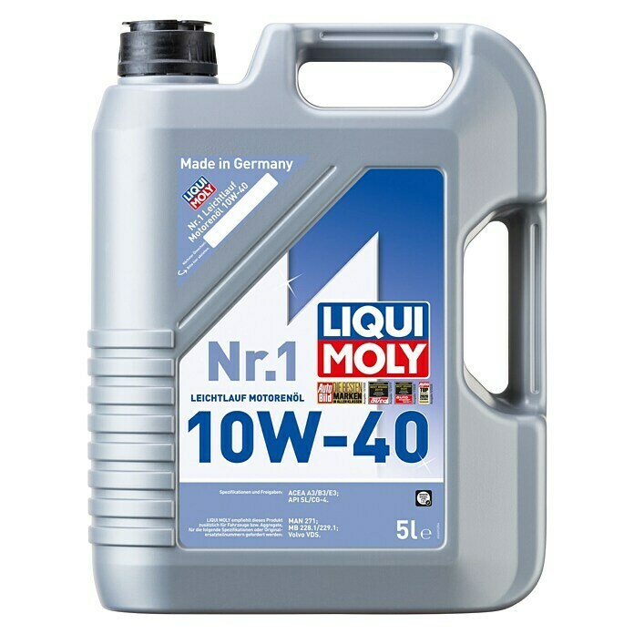 Liqui Moly Leichtlaufmotorenöl Longlife III Nr. 1A3/B3/E3, 5 l Front View