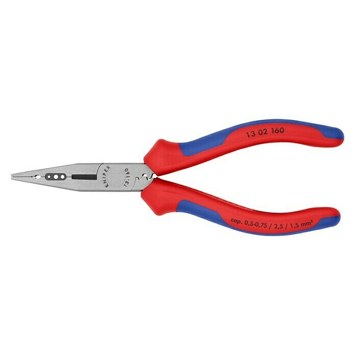 Knipex KombizangeLänge: 160 mm, Ausführung Kopf: Poliert, Material Griff: Mehrkomponenten-Hülle View From Above