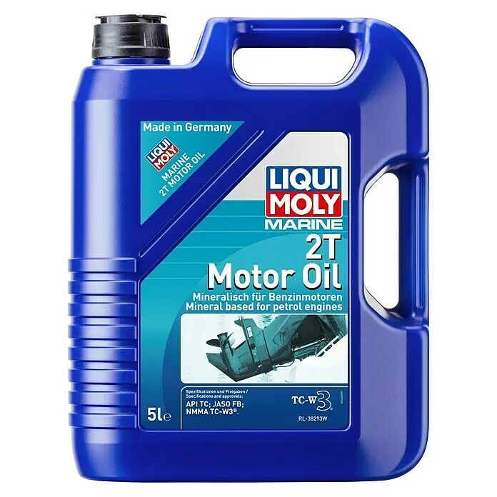 Liqui Moly Marine Aceite para motor 2T - 5 l, Mineral - Envase azul de plástico de 5L de aceite motor LIQUI MOLY MARINE 2T, mineral para motores de gasolina.
