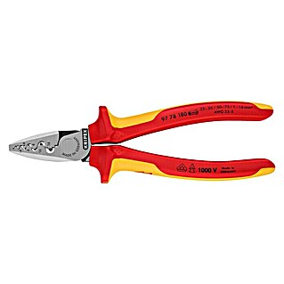 Knipex Crimpzange für Aderendhülsen (Länge: 180 mm, Material Griff: Mehrkomponenten-Hülle)