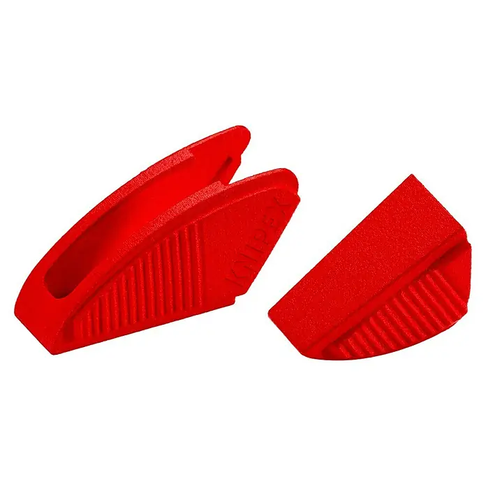 Knipex Schonbacken - Stahl, Passend für: Knipex Zangenschlüssel 86 XX 300er Modelle ab 2020 - Rote KNIPEX-Kunststoffbacken, Zubehör für Zangen, für präzises Greifen empfindlicher Oberflächen ohne Beschädigung.
