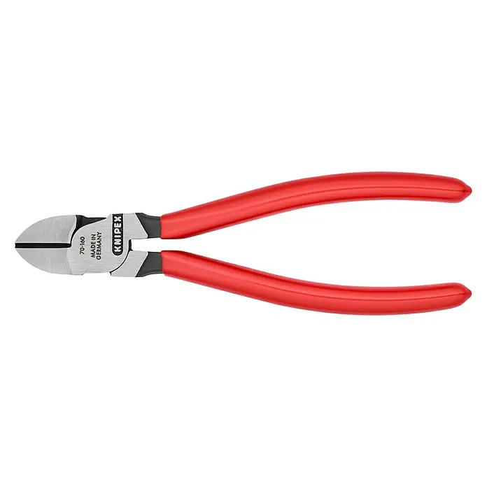 Knipex Seitenschneider - Länge: 16 cm, Rot - Eine Knipex Seitenschneider, Modell 70-160, mit roten Griffen, hergestellt in Deutschland, für präzise Schneidearbeiten.