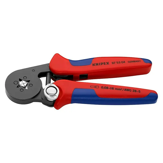 Knipex Crimpzange - Selbsteinstellend - Die Knipex 97 53 04 Crimpzange für Aderendhülsen, ein Werkzeug zum sicheren Verpressen von Drahtverbindungen. Ideal für präzise und dauerhafte Verbindungen.