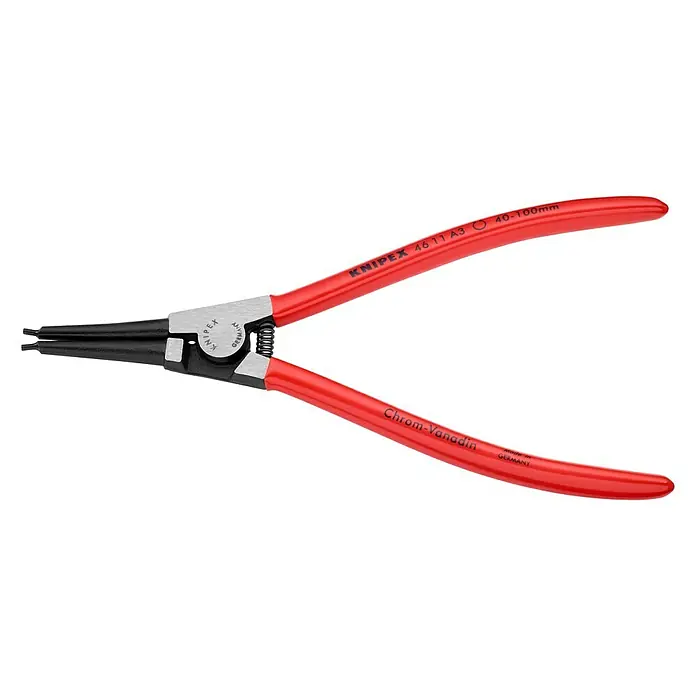 Knipex Zangen-Set - Passend für: Sicherungsringe auf Wellen Ø 40 – 100 mm, Länge: 21 cm - KNIPEX 46 11 A3 Sprengringzange für Innenringe in Bohrungen, 40-100mm, Chrom-Vanadin-Elektrostahl, ideal für Werkstatt & Montage.