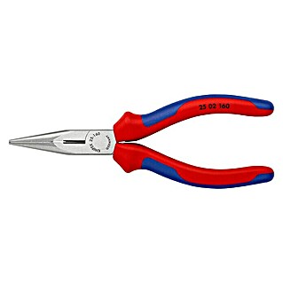 Knipex Flachrundzange (Länge: 160 mm, Flachrund, Induktiv gehärtete Zahnung, Mehrkomponenten-Hülle)