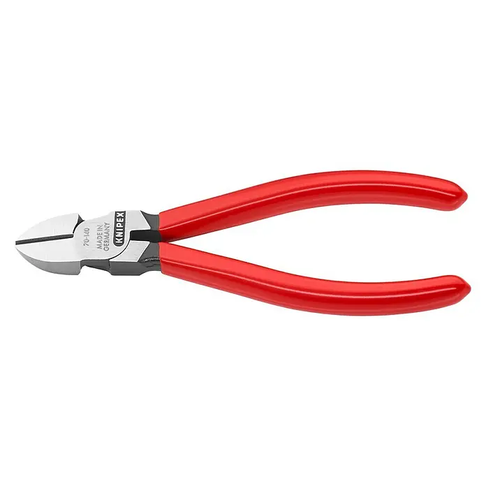 Knipex Seitenschneider - Länge: 14 cm, Rot - Knipex Seitenschneider mit rotem Griff, ideal zum Schneiden von Drähten und Kabeln. Ein hochwertiges Werkzeug für präzise Schnitte.