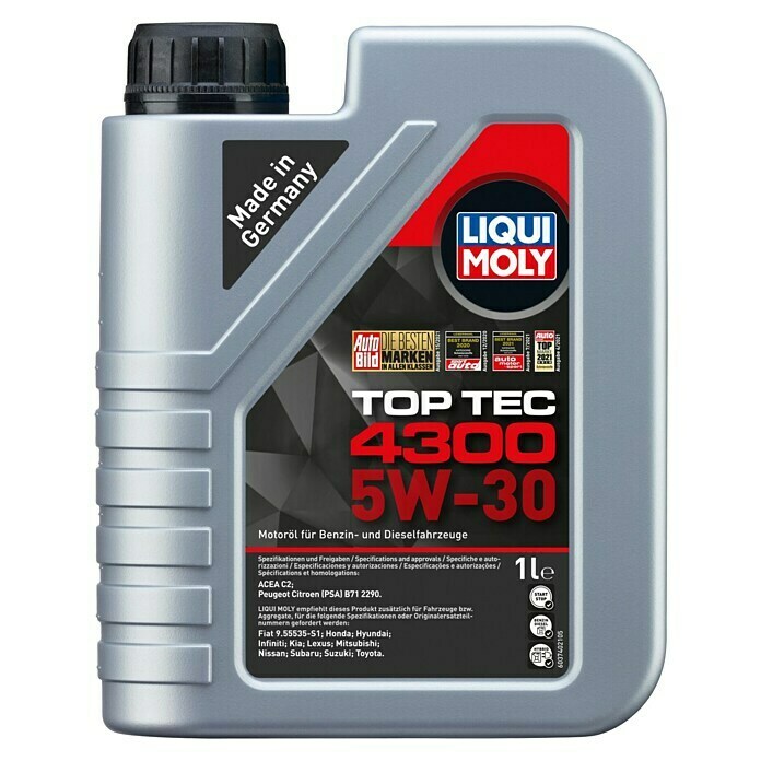 Liqui Moly Motoröl Top Tec 43005W-30, 1 l Front View