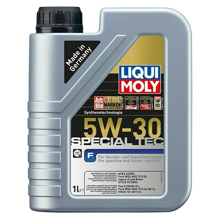 Liqui Moly Motoröl Special Tec F5W-30, A5/B5, 1 l Front View