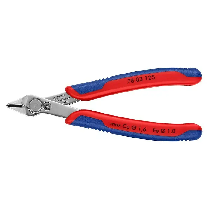 Knipex Abisolierzange Super-Knips - Länge: 12,5 cm - Knipex Elektronik Seitenschneider 78 03 125, präzises Werkzeug für feine Schneidarbeiten in der Elektronik und Feinmechanik.