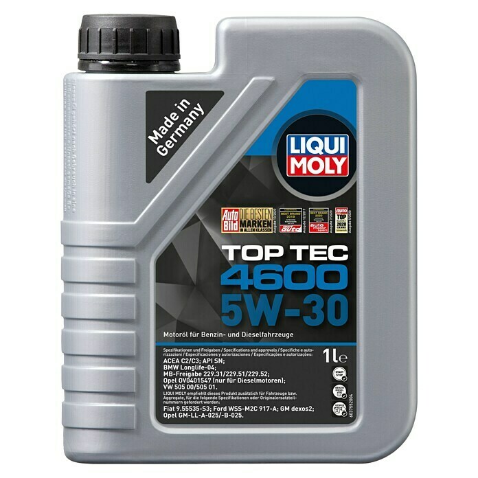 Liqui Moly Motoröl Top Tec 46005W-30, C3, 1 l Front View