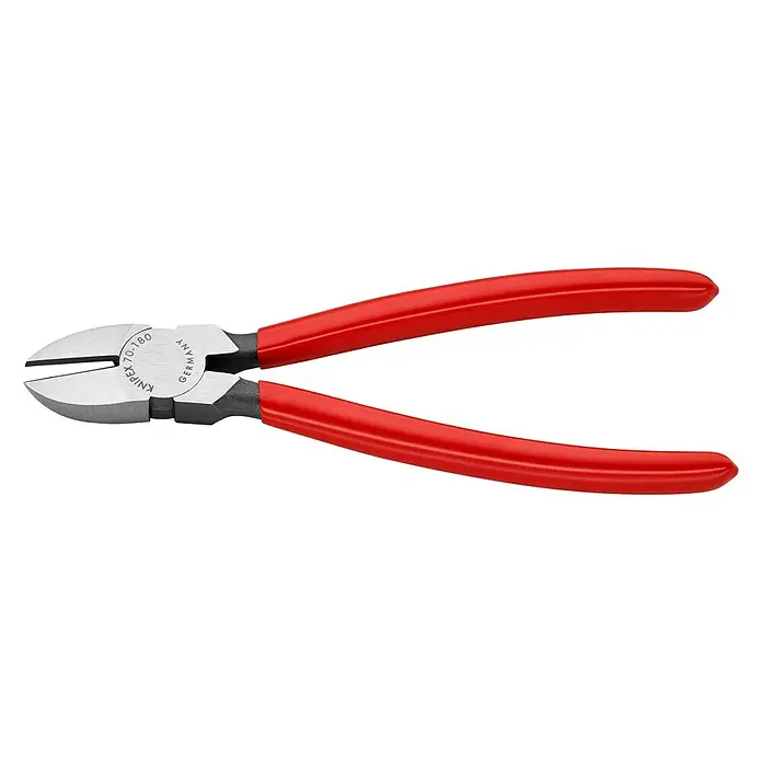 Knipex Seitenschneider - Länge: 18 cm, Rot - Hochwertiger Seitenschneider von Knipex mit roten Griffen. Ideal für präzise Schnitte in verschiedenen Materialien und bietet hohe Qualität und Langlebigkeit.