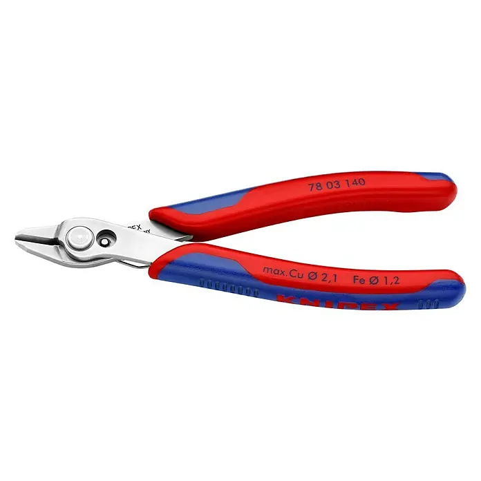Knipex Abisolierzange Super-Knips - Länge: 14 cm - Knipex Elektronik-Seitenschneider 78 03 140, ideal für feine Schneidarbeiten in der Elektronik und Feinmechanik. Präzise und zuverlässig.