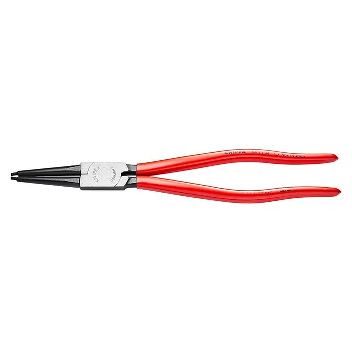 Knipex Zangen-SetPassend für: Sicherungsringe in Bohrungen Ø 85 - 140mm, Länge: 32 cm - Die KNIPEX 44 11 J4 Präzisions-Sprengringzange für Innenringe mit schlanker Form für präzise Arbeiten in schwer zugänglichen Bereichen.