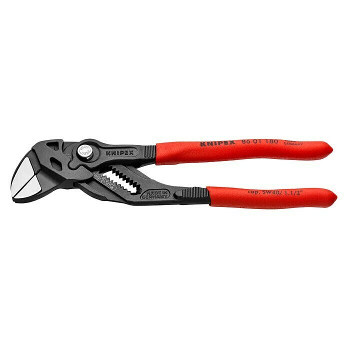 Knipex ZangenschlüsselLänge: 180 mm, Greifkapazität Muttern: 40 mm, Poliert, Kunststoff überzogen View From Above