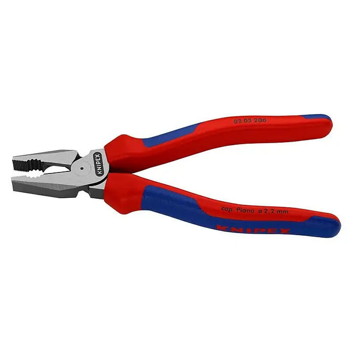 Knipex Kombizange - Länge: 20 cm - Knipex Kombinationszange mit Mehrkomponenten-Griff, ideal zum Greifen, Schneiden, Biegen und Entgraten, mit präzisen Schneiden für harte und weiche Drähte.