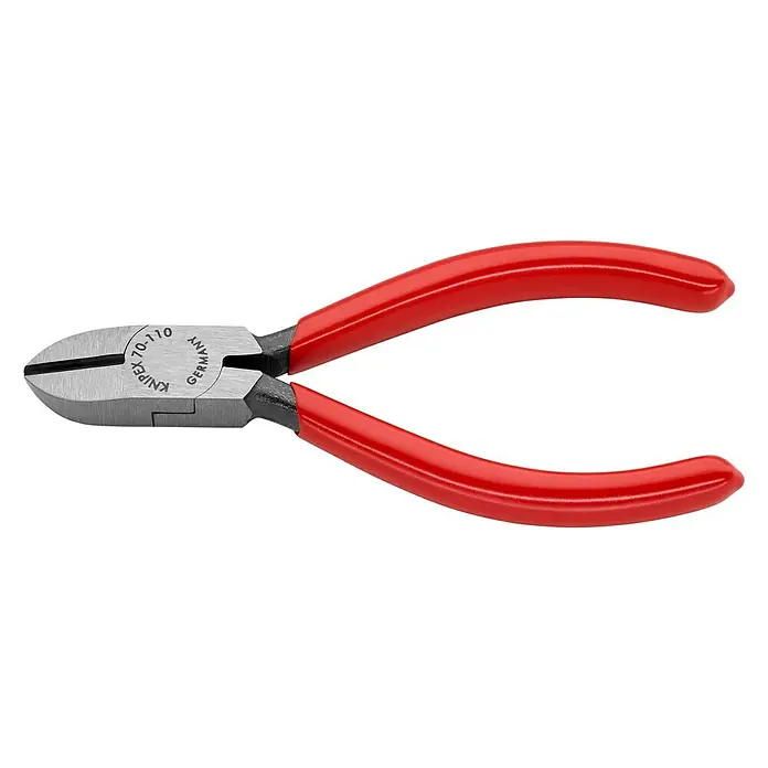 Knipex Seitenschneider - Länge: 11 cm, Rot - Seitenschneider Knipex 70-110 mit roten Griffen zum Schneiden von Drähten und Kabeln im Elektronik- und Modellbaubereich.