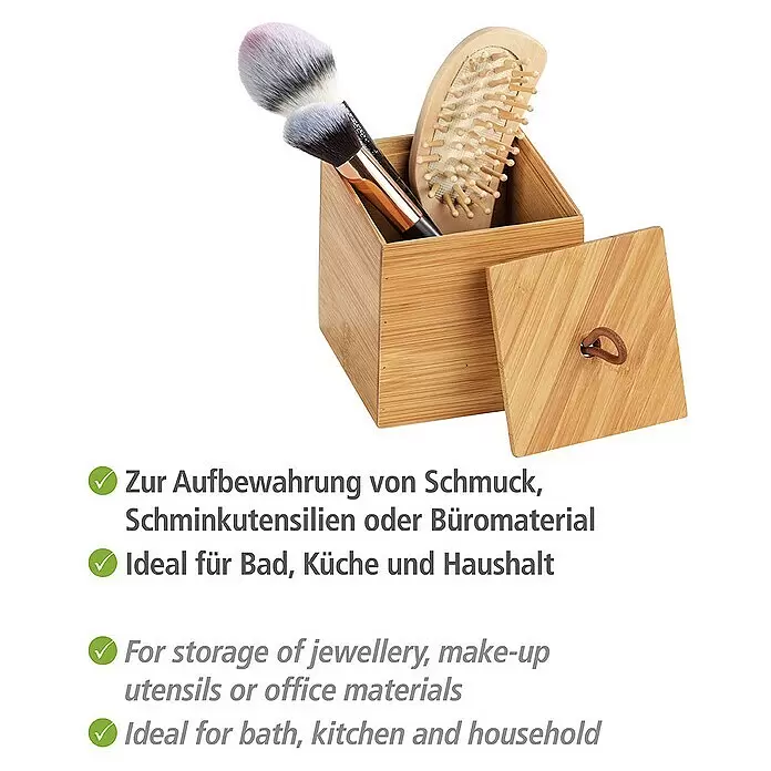 Wenko Aufbewahrungsbox Terra S - 9 x 9 x 9 cm, Bambus - Anwendungsbeispiel