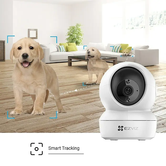 EZVIZ Überwachungskamera C6N-4MP - Nachtsichtreichweite: 10 m, Weiß - Überwachungskamera von EZVIZ mit intelligenter Verfolgung, ideal zur Überwachung von Haustieren und zur Sicherheit im Innenbereich.