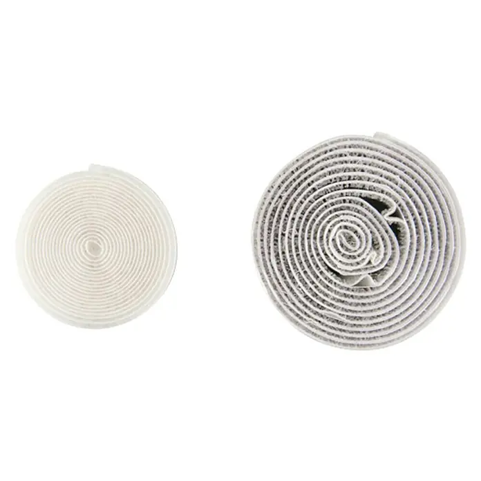 Cinta de velcro - 20 mm x 1,5 m, Blanco, Plástico - Dos rollos de velcro. El producto es ideal para organizar cables, sujetar objetos y mucho más.
