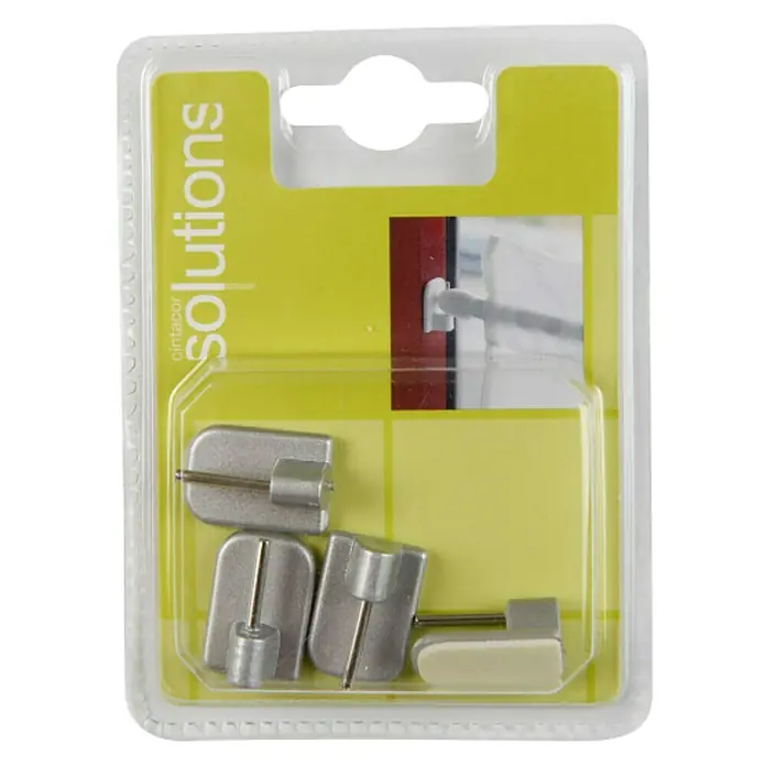 Soporte de pared adhesivo - L x An x Al: 1,2 x 1,7 x 2,4 cm, Plástico - Un paquete de ganchos adhesivos CINTACOL Solutions, ideales para colgar objetos ligeros sin necesidad de taladrar. Solución práctica para el hogar.