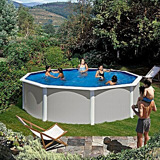 myPool Feeling Stahlwand-Pool (Ø x H: 350 x 132 cm, 12 000 l, Grau)