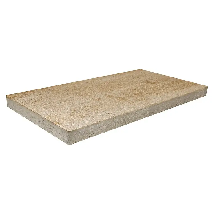 EHL Terrassenplatte Grande - 80 x 40 x 5 cm, Sand, Beton - Bild eines einzelnen Pflastersteins mit einer rauen Oberfläche und einer rechteckigen Form.