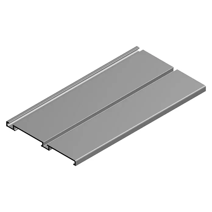 Adinor Herraje para puerta corredera de armario GSO-GI70 - Largo: 300 cm, Blanco - Construcción de panel de aluminio gris con perfiles paralelos, ideal para aplicaciones arquitectónicas modernas y proyectos de construcción robustos.