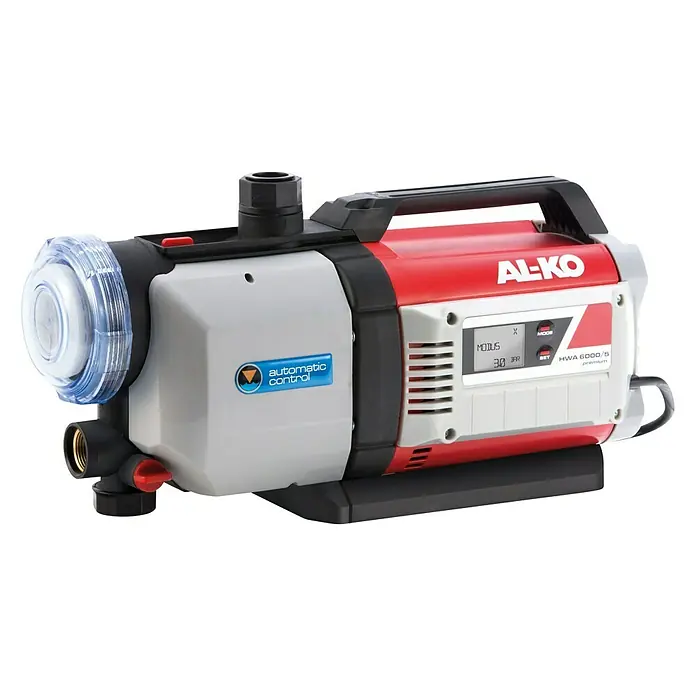 AL-KO Premium Hauswasserautomat 6000/5 - 1.400 W, Max. Fördermenge: 6.000 l/h, Max. Druck: 6 bar - AL-KO HWA 6000/5 Premium Hauswasserautomat, ideal zur automatischen Wasserversorgung im Haus und Garten, mit integriertem Vorfilter.