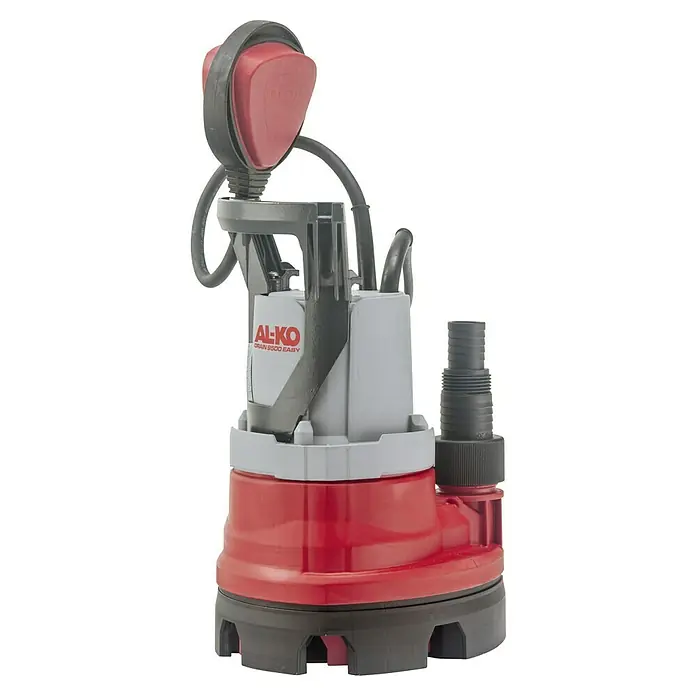 AL-KO Easy Schmutzwasserpumpe Drain 9500 - 300 W, Max. Fördermenge: 8.500 l/h - Eine AL-KO Drain 9500 Easy Schmutzwasserpumpe in Rot und Grau, ideal für die schnelle Entwässerung und zuverlässige Leistung.