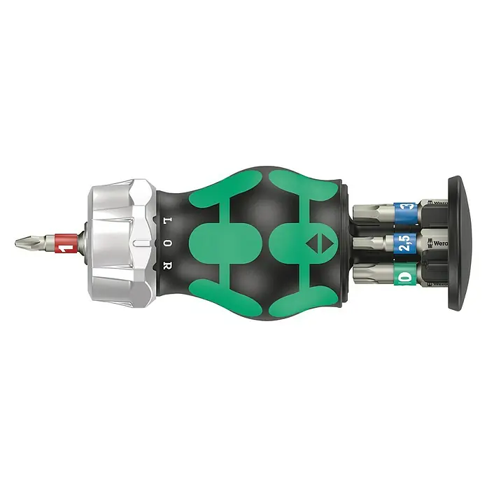 Wera Mini-Schraubendreher-Set Bicycle 5 - 7 -tlg. - Ein kompakter Schraubendreher mit Bit-Magazin für verschiedene Anwendungen. Ideal für unterwegs und Werkstatt.
