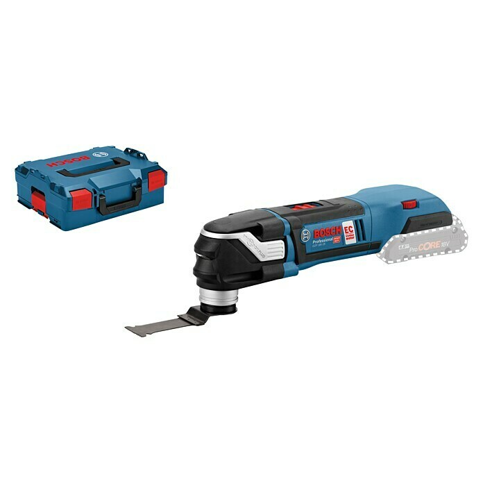 Bosch Professional Akku-Multifunktionswerkzeug GOP 18V-2818 V, Ohne Akku, ± 1,4°, 8.000 U/min - 20.000 U/min, Kunststoffkoffer Diagonal View