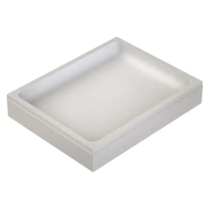 Ottofond Duschwannenträger Manila - L x B: 97 x 77 cm, Expandiertes Polystyrol, Weiß - Weiße Ablageschale aus Keramik mit rechteckiger Form und glatter Oberfläche für Badezimmer oder Küche zur Aufbewahrung von Seife oder Schwämmen.