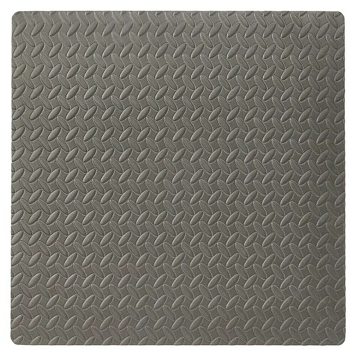 Mottez Vibrationsdämpfungsmatte - Grau - Graue Puzzlematte aus Schaumstoff mit strukturiertem Rautenmuster, ideal für Fitness oder Kinderspiele. Dämpfend und leicht zu reinigen.