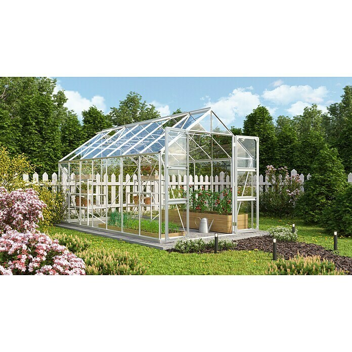 Vitavia Gewächshaus Domus 11500 (Außenmaß inkl. Dachüberstand (B x T): 257 x 449 cm, 3 mm, Aluminium) | BAUHAUS