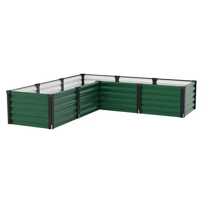 Vitavia Hochbeet Meta In & Out 401 - 185 x 185 x 40 cm, Zincalume®, Seegras/Schwarz - Grünes, erhöhtes Gartenbeet aus Metall, das sich für den Anbau verschiedener Pflanzen eignet. Die Stahlkonstruktion ist robust.