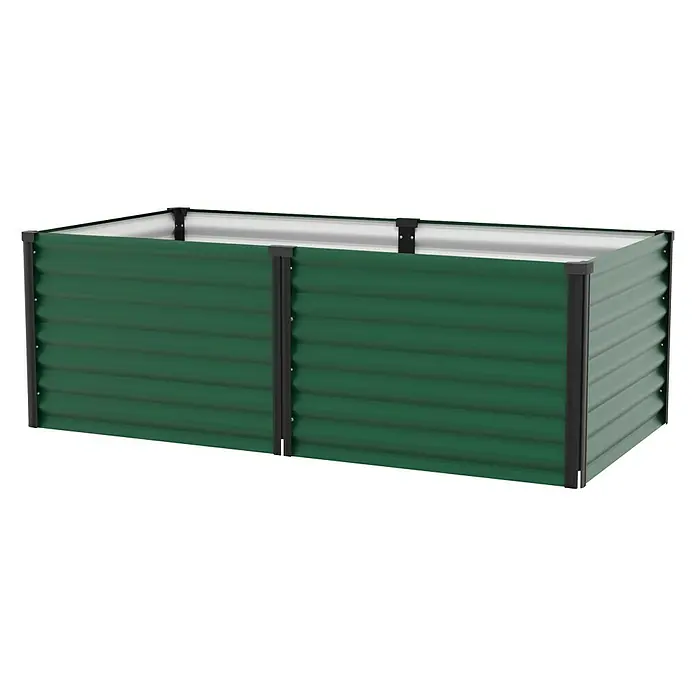 Vitavia Hochbeet Meta 630187,7 x 96,2 x 63 cm, Stahl, Seegras/Schwarz - Das grüne Hochbeet ist ideal für Gartenliebhaber. Es bietet viel Platz für Pflanzen und Gemüse und ist eine praktische Lösung für den Garten.