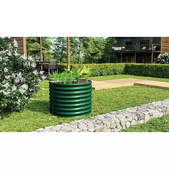 Vitavia Hochbeet Terra 630 - 82 x 82 x 63 cm, Zincalume®, Seegras - Stimmungsaufnahme