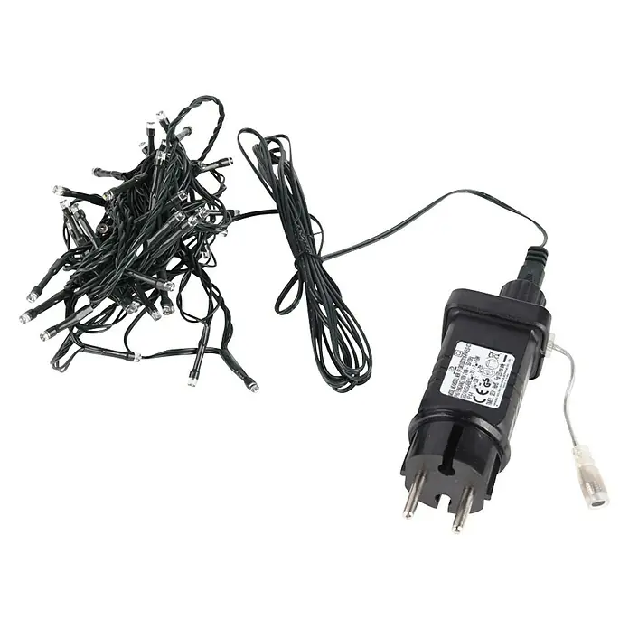 Muvit iO Guirnalda luminosa LED WiFi RGB+CCT - 20 m, RGB, Para interior - Un juego de luces con cable oscuro, luces claras y enchufe europeo, perfecto para crear ambiente.