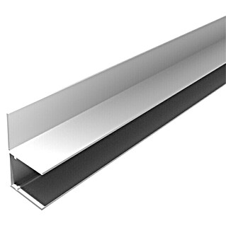 U-Profil (250 cm x 16 mm, Seitliche Lasche, Aluminium, Silber)