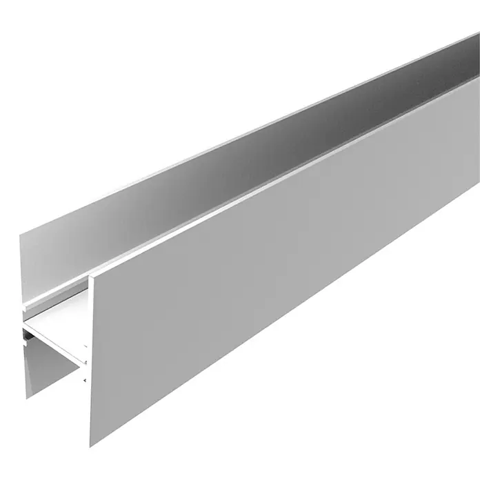 H-Verbindungsprofil - L x H: 200 cm x 16 mm, Geeignet für: Stegplatten, Aluminium - Nahaufnahme eines silbernen U-Profils. Das Metallprofil ist für verschiedene Anwendungen geeignet und besticht durch seine schlichte Eleganz.